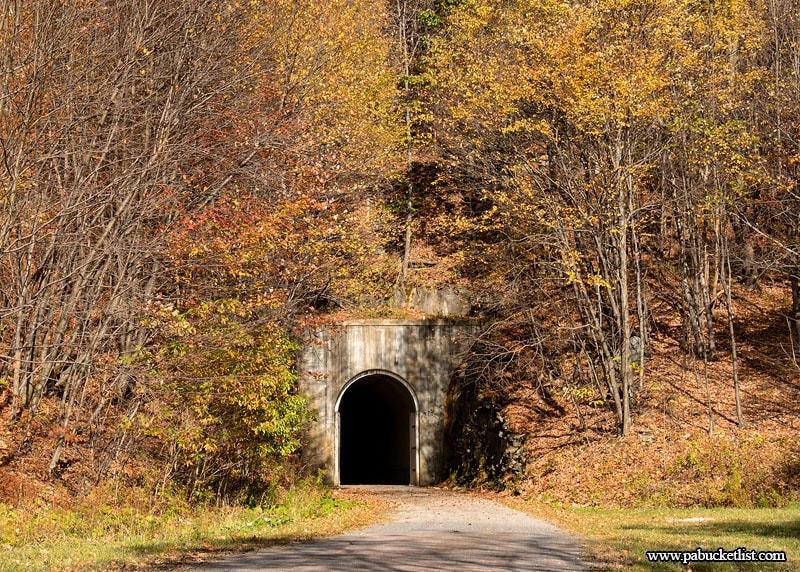 The southeastern entrance to the Big Savage Tunnel along the Great Allegheny Passage.