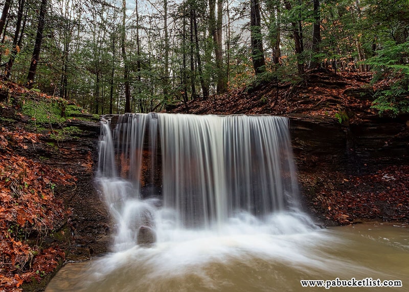 A middle-of-the-stream view of Grindstone Falls.