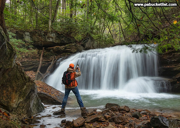 Selfie at Lower Jonathan Run Falls, Ohiopyle State Park