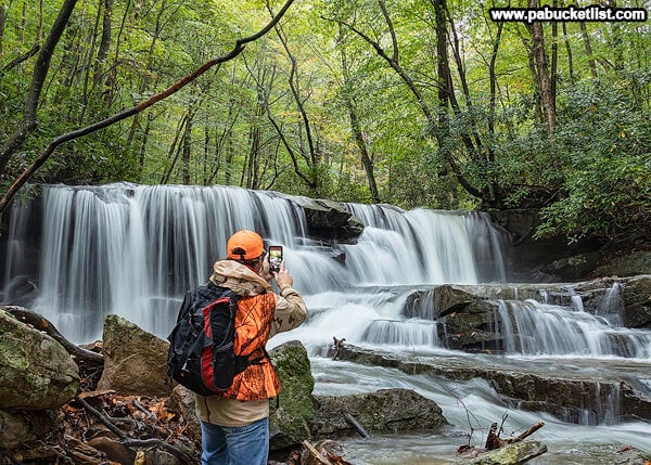 A selfie at Upper Jonathan Run Falls, Ohiopyle State Park.