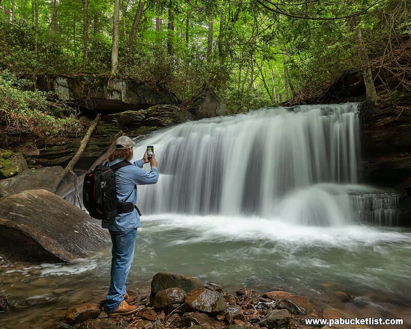 The author at Lower Jonathan Run Falls in the spring of 2019.