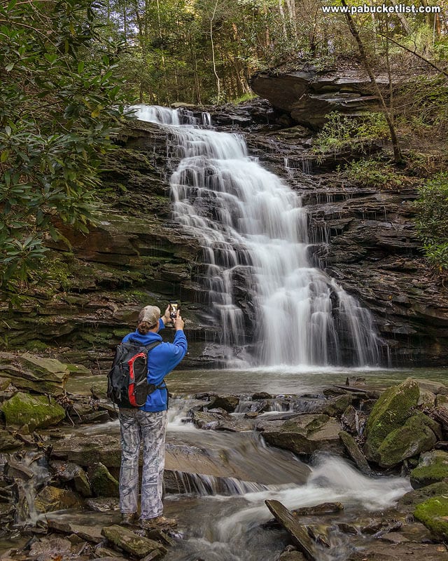 The author at Yoder Falls in the Laurel Highlands of Pennsylvania.
