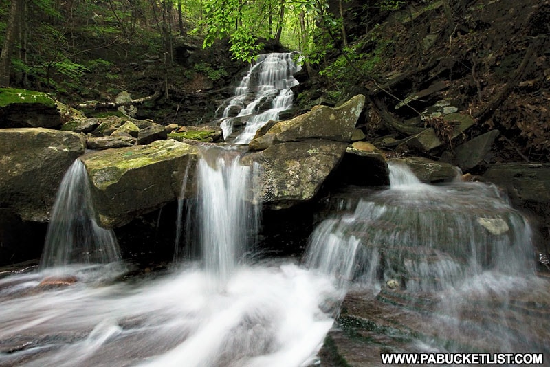 A summertime view of Hounds Run Falls in the Loyalsock State Forest.