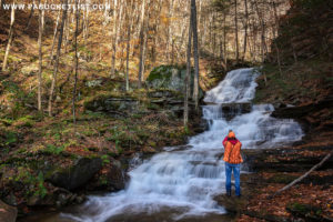 Rusty Glessner at Hounds Run Falls in the Loyalsock State Forest.