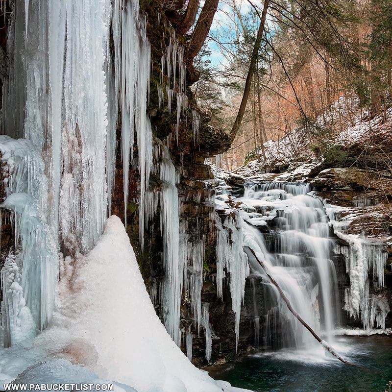 Ice formations near Big Falls on State Game Lands 13 in Sullivan County, PA.