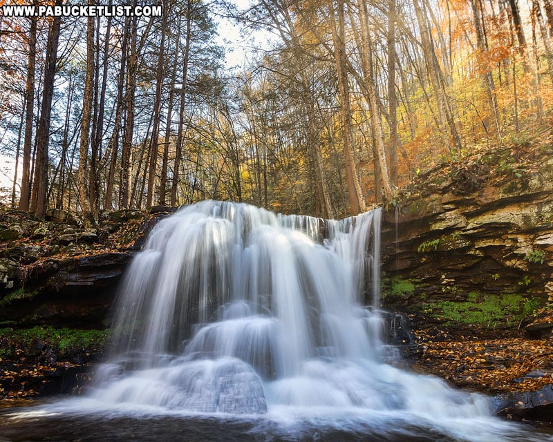 Autumn comes to Dry Run Falls in the Loyalsock State Forest.