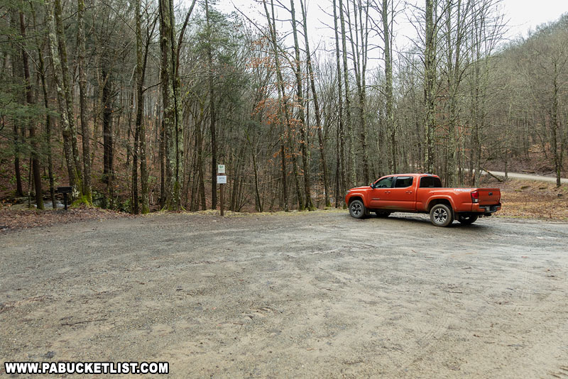 The parking area at Dry Run Falls.