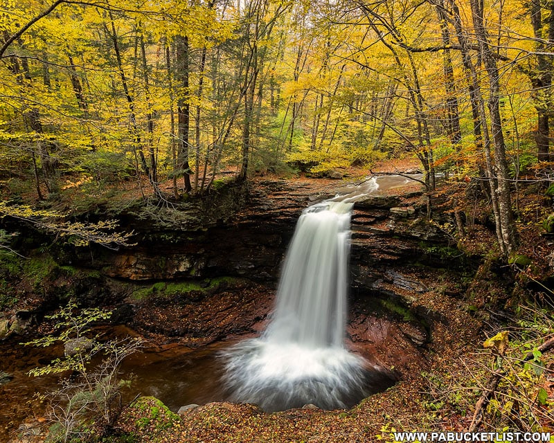 An autumn view of Lewis Falls on State Game Lands 13 in Sullivan County, PA.