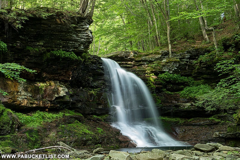 A downstream view of Lewis Falls on State Game Lands 13 in Sullivan County, PA.