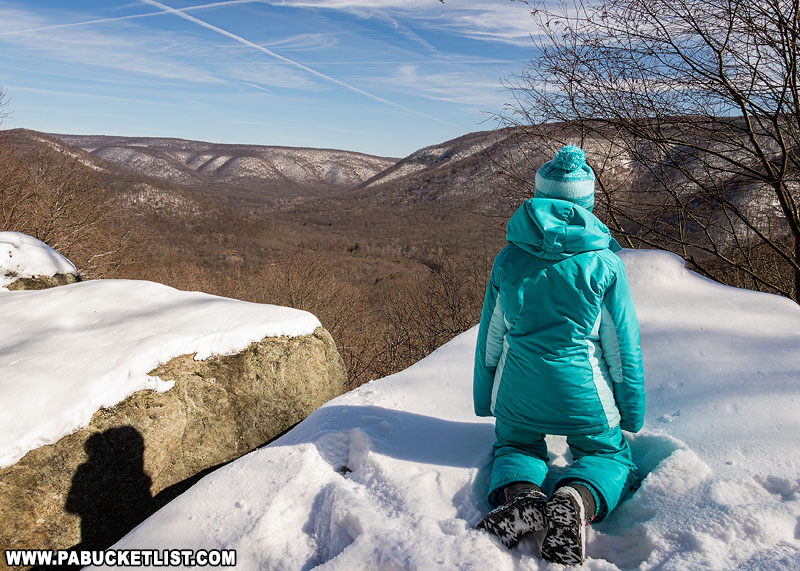 Taking in the view from Baughman Rock Vista during Winterfest.