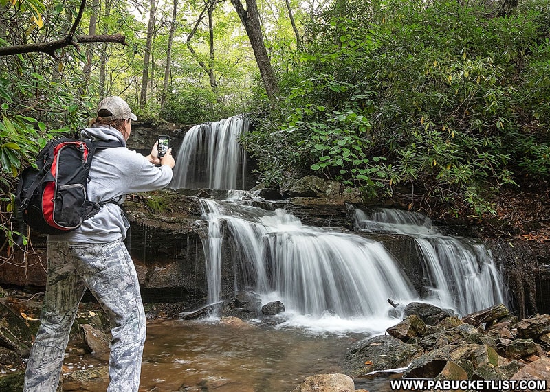 The author at Cole Run Falls in the Laurel Highlands.