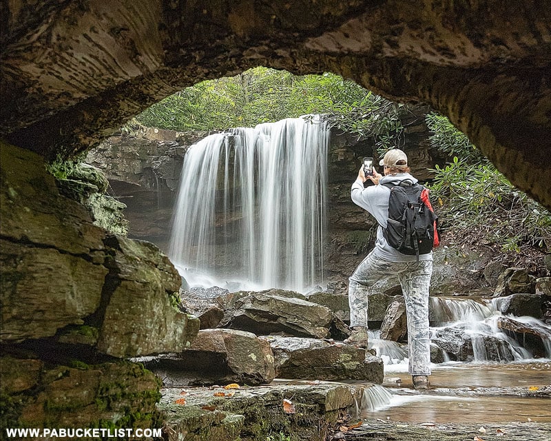 Rusty Glessner at Cole Run Falls in Somerset County,PA