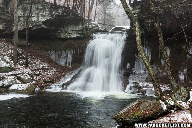 Sullivan Falls on State Game Lands 13 in the winter.