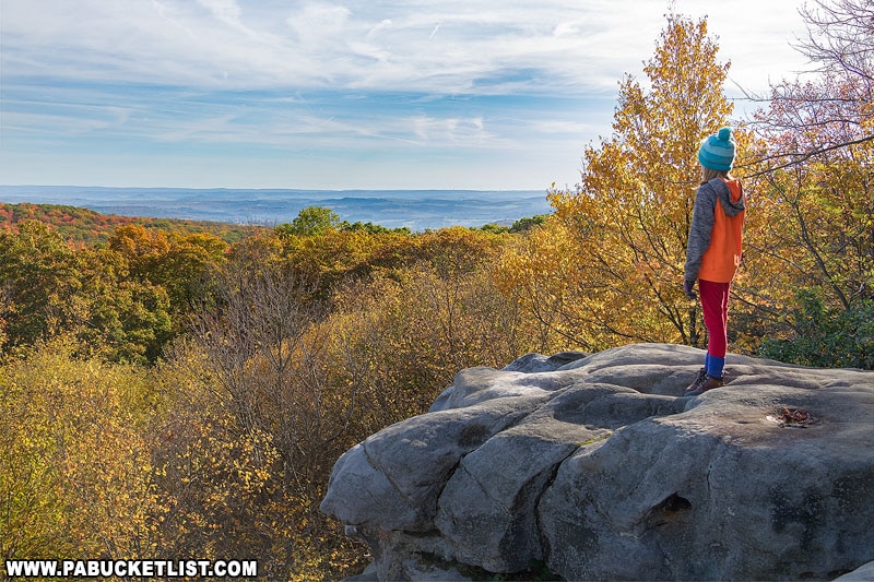 Fall foliage around Beam Rocks in the Laurel Highlands of Pennsylvania.