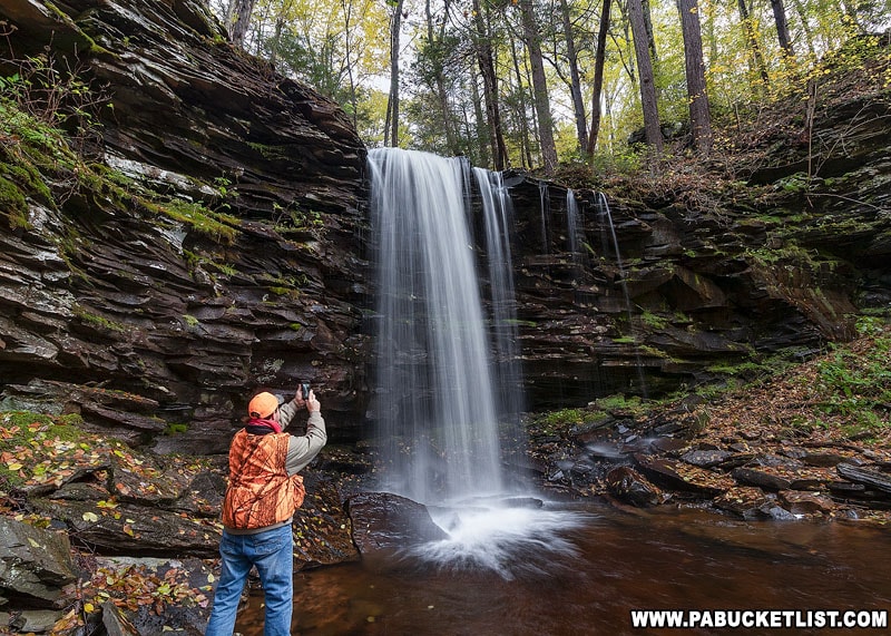 Rusty Glessner at Pigeon Run Falls on State Game Lands 13 in Sullivan County.