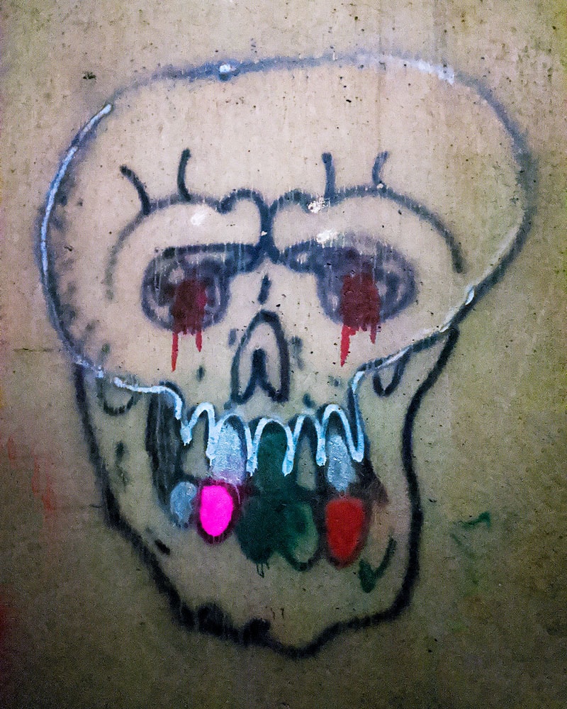 Graffiti inside the Sideling Hill Tunnel.