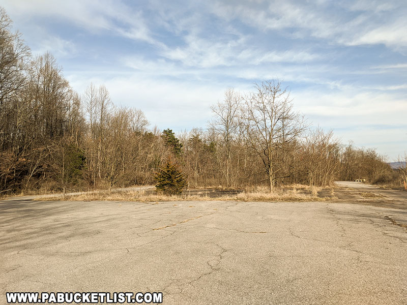 Remnants of the Cove Valley Travel Plaza along the abandoned Pennsylvania Turnpike in Fulton County.