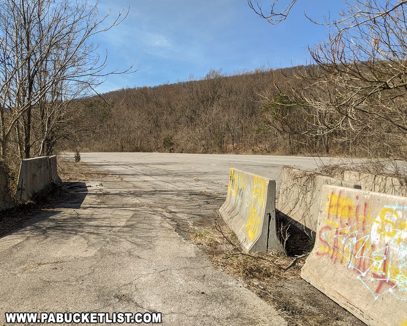 The old Cove Valley Travel Plaza along the abandoned PA Turnpike.