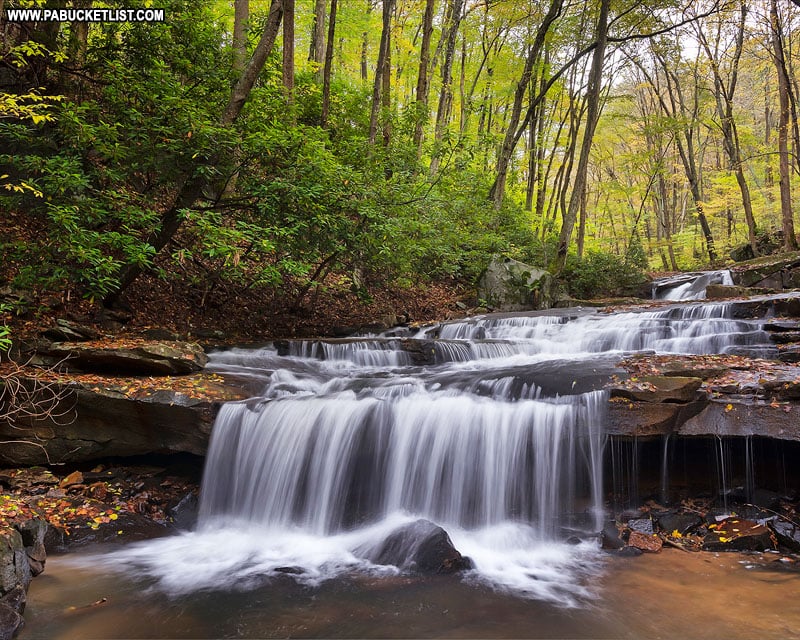 Waterfalls along Bruner Run at Ohiopyle State Park.