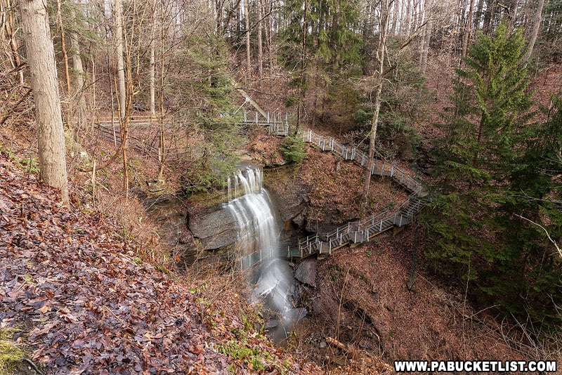 View of Buttermilk Falls from the upper observation area.