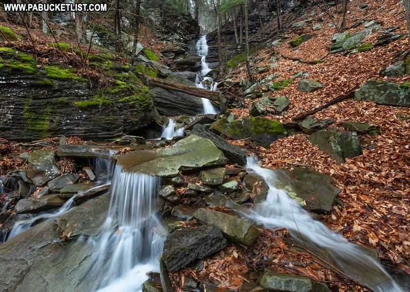 Approaching Gipson Falls in the Loyalsock State Forest, Sullivan County.