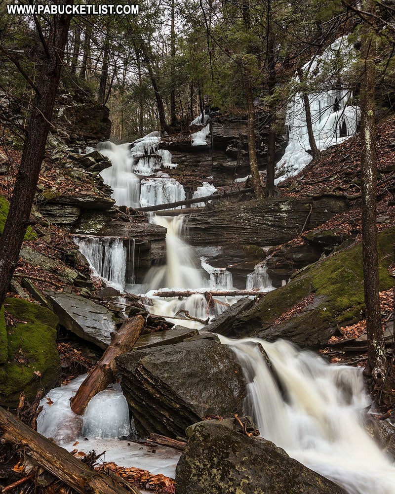 Winter at Gipson Falls in the Loyalsock State Forest.