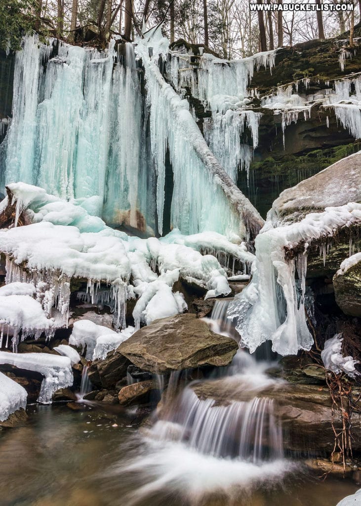 Massive ice formations at Jacoby Falls in the Loyalsock State Forest.