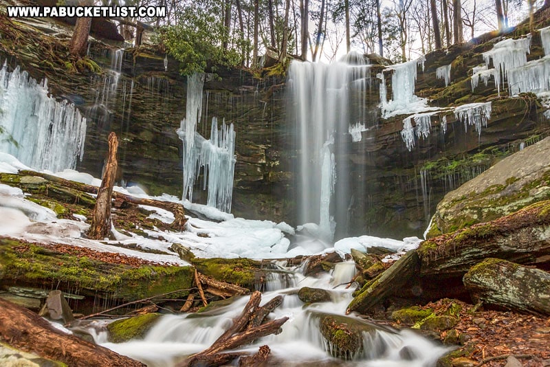 Remnants of winter at Jacoby Falls.