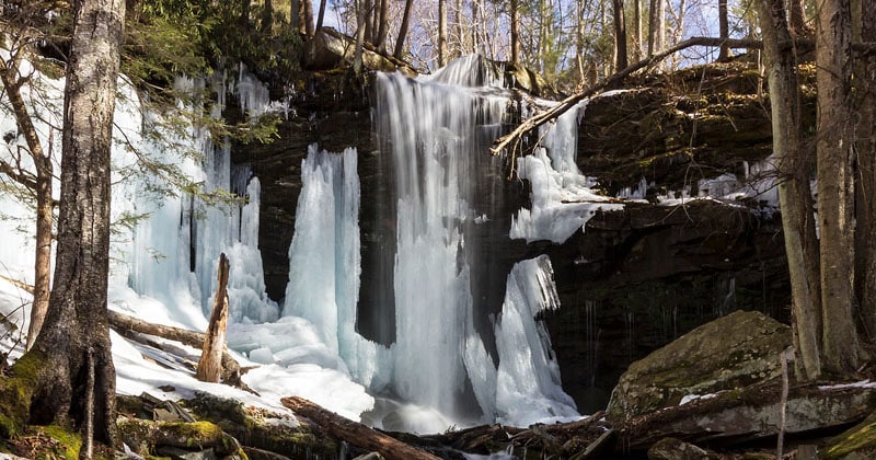 A winter afternoon at Jacoby Falls in the Loyalsock State Forest.