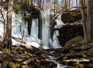 A winter afternoon at Jacoby Falls.