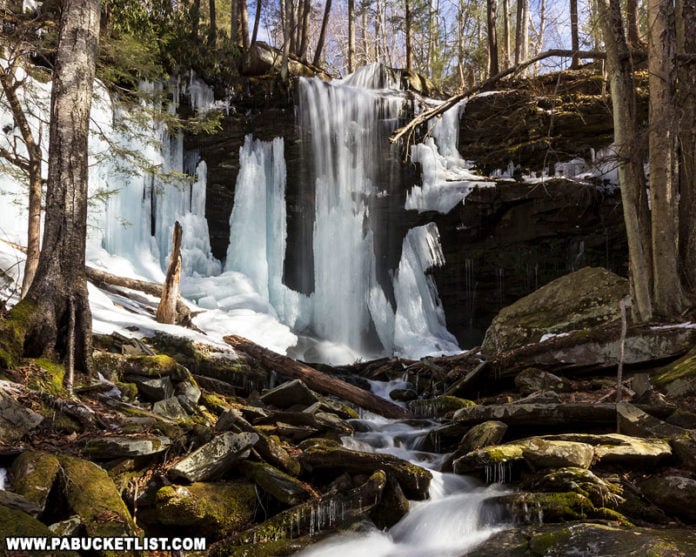 A winter afternoon at Jacoby Falls.