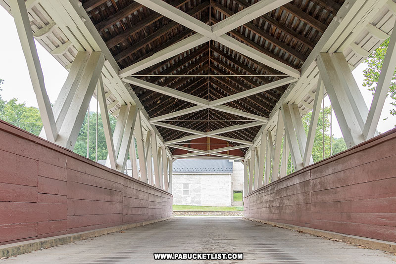 Howe trusses on Saint Mary Covered Bridge in Huntingdon County