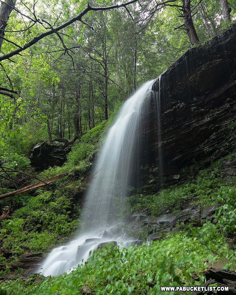 An unnamed intermittent waterfall along the Jacoby Falls Trail in the Loyalsock State Forest.
