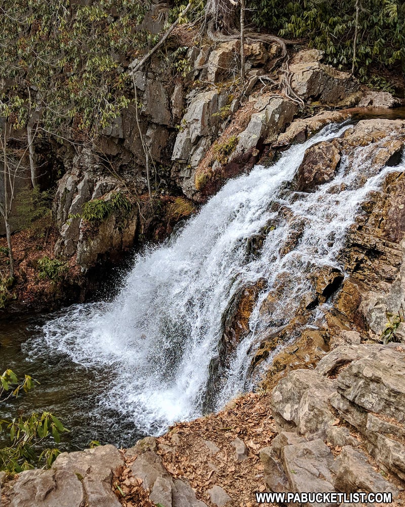 Top view of Hawk Falls at Hickory Run State Park
