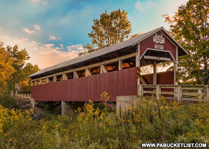 The Glessner Covered Bridge over the Stoneycreek River near Shanksville PA