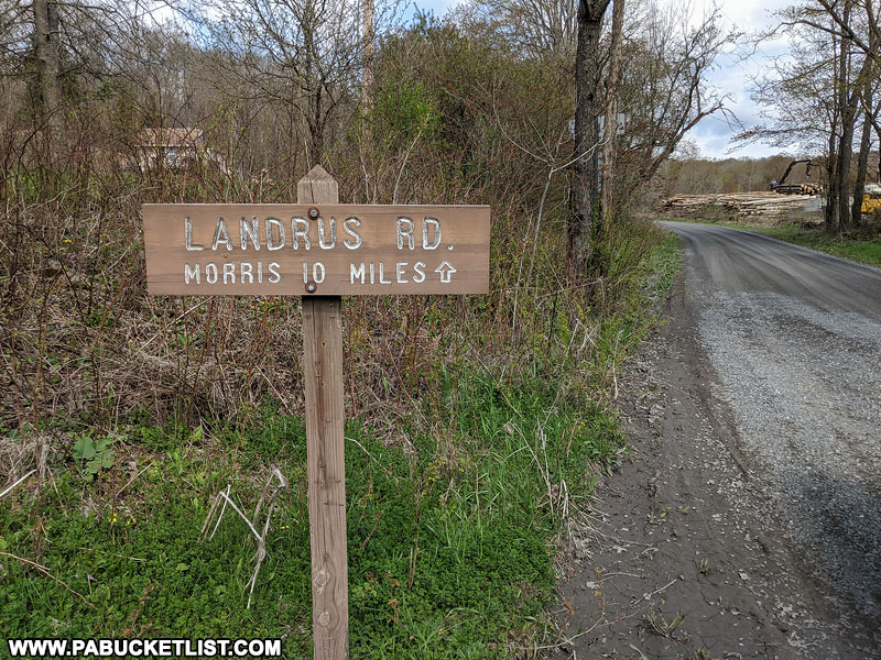 Landrus Road near intersection with Arnot Road in Tioga County PA