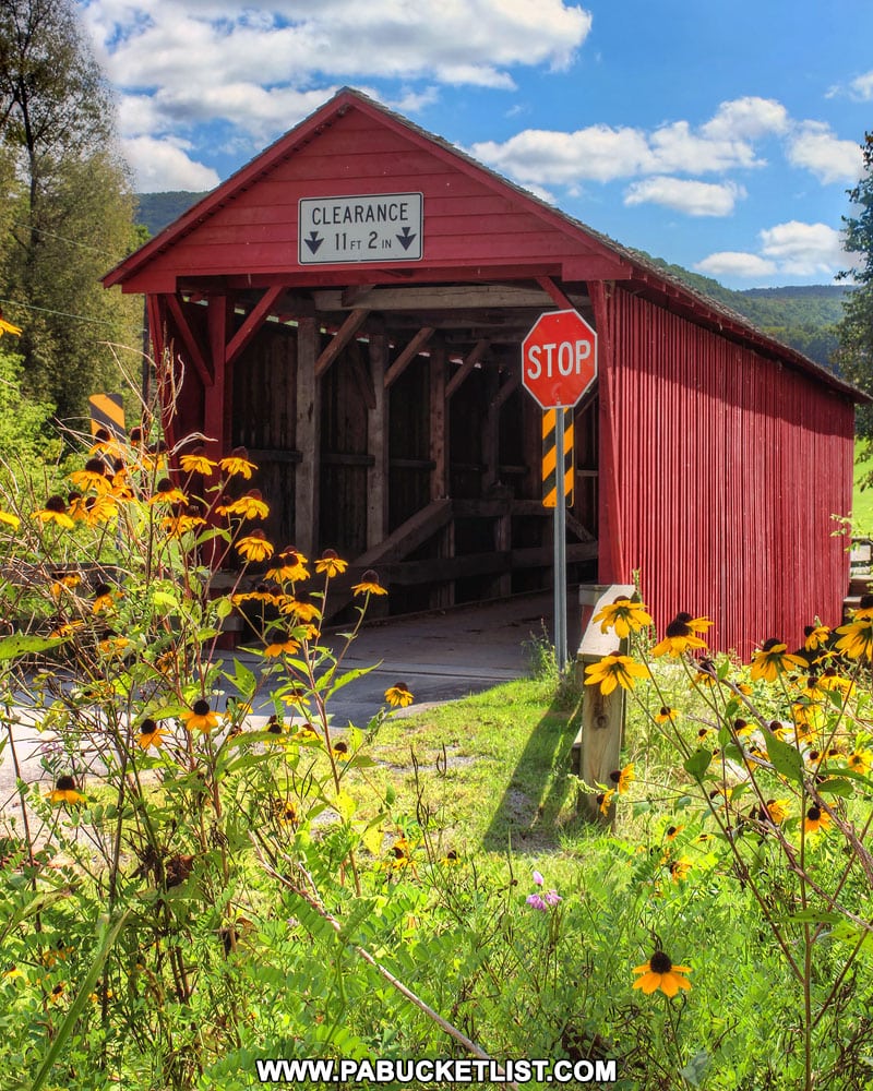 Summer at Logan Mills Covered Bridge in Pennsylvania