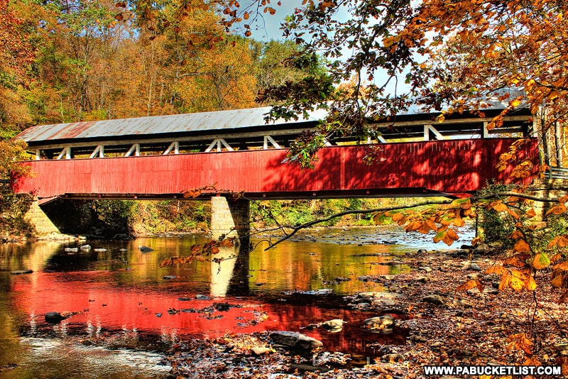 Lower Humbert Covered Bridge over Laurel HIll Creek in Somerset County PA