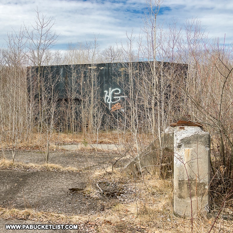 The western Curtiss-Wright nuclear jet engine testing bunker in the Quehanna Wild Area.