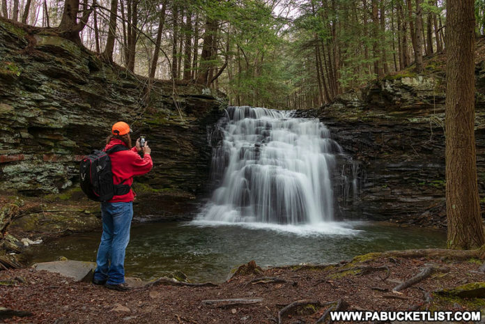 Rusty Glessner at Sand Run Falls along the Mid State Trail