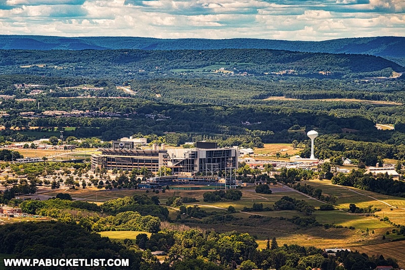 Beaver Stadium as viewed from the MIke Lynch Overlook.