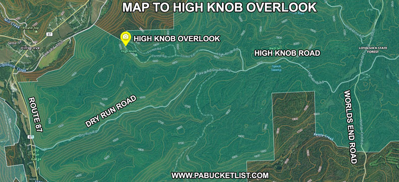 How to find HIgh Knob Overlook in Sullivan County.