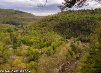 View of Worlds End State Park office from High Rock Overlook