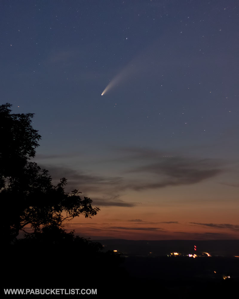 Comet Neowise over Jo Hays Vista in July 2020.