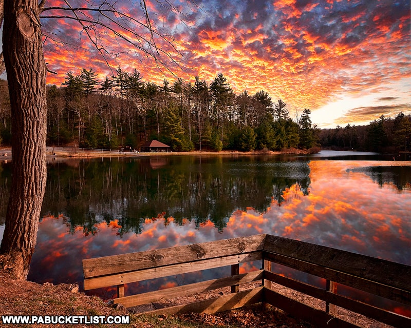 Sunrise at Whipple Dam State Park.