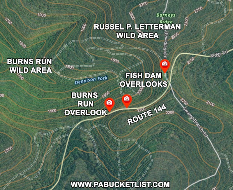 Elk viewing areas in the Sproul State Forest in Clinton County.