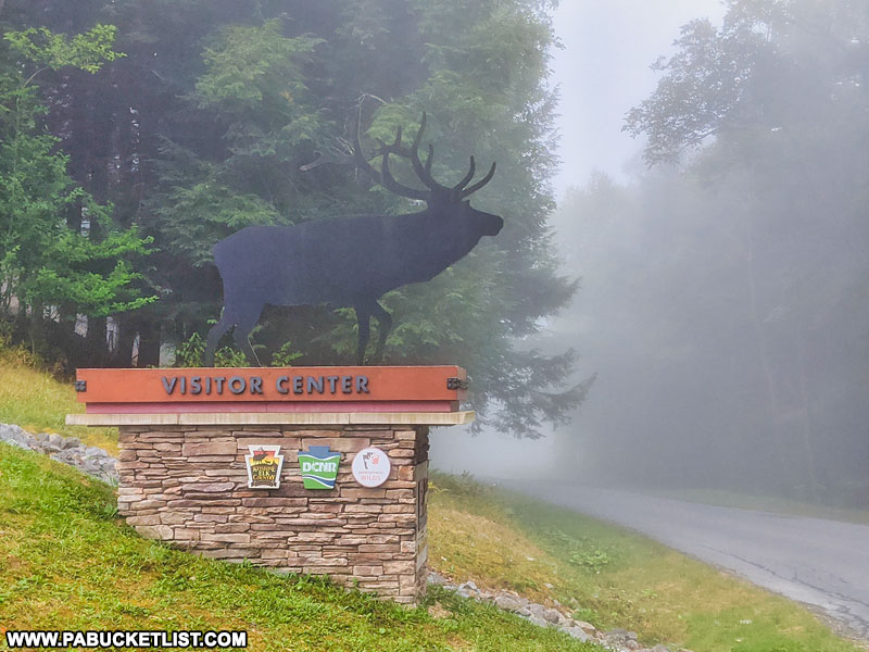 Entrance to the Elk Country Visitors Center along Winslow Hill Road in Benezette.
