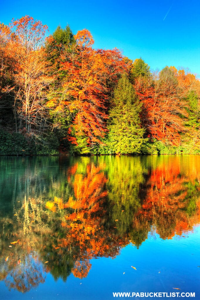 Fall foliage at Kooser State Park near Somerset Pennsylvania.