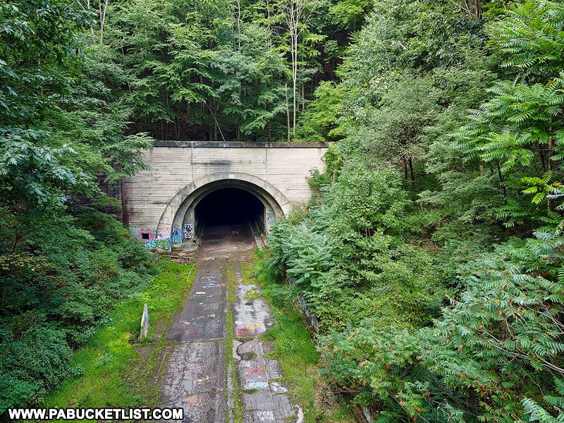 The Pike 2 Bike Trail approaching Rays Hill Tunnel along the Abandoned PA Turnpike.