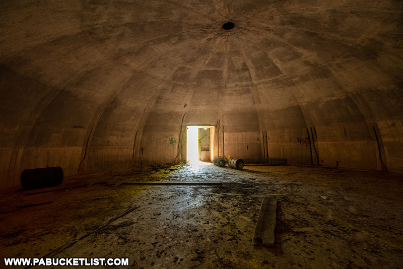 View from the back of one of the abandoned Alvira bunkers.